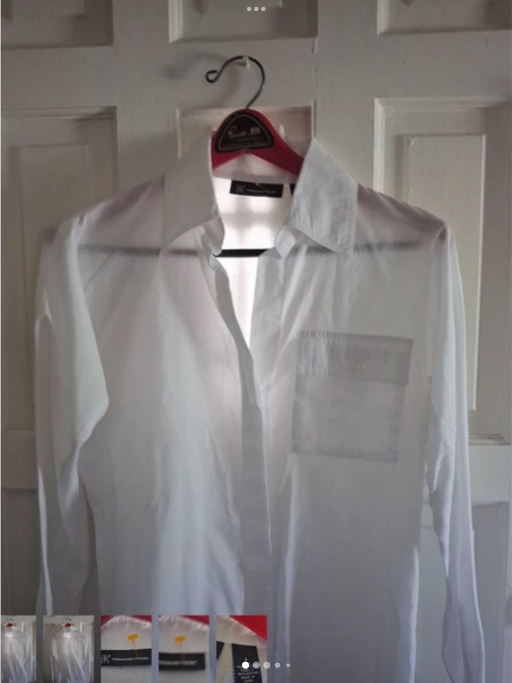 INC International Concepts White Long-Sleeve Dress Shirt